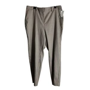 HALOGEN NEW Plaid Pants Black Gold Gray Burgundy Poly Rayon Blend Size 14W